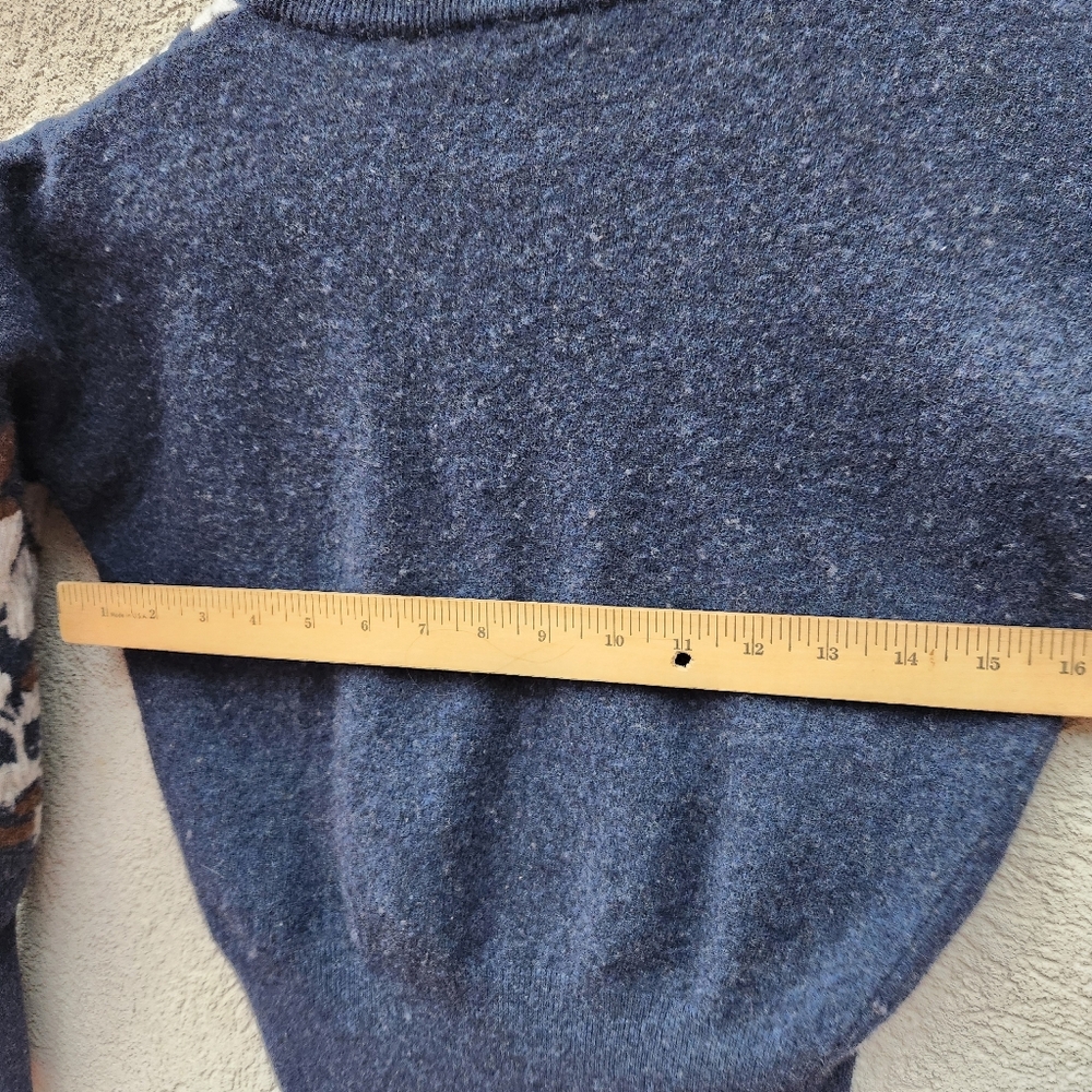 PAUL JOE SISTER Womens Sweater Extra Small Blue Floral Embroidered Knit Wool Vtg - Picture 9 of 9